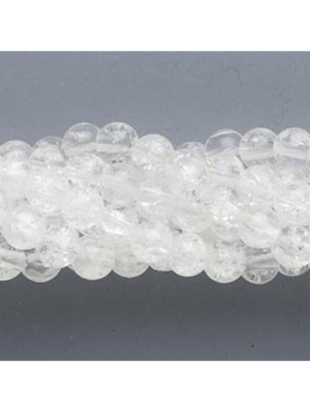 Lot of 100 Clear 5mm-6mm Crackle Glass Round Beads